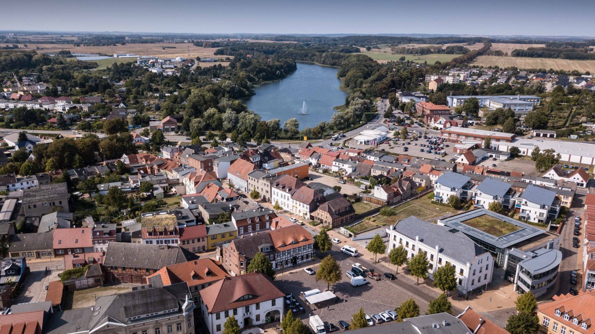 Luftbild der Stadt Grevesmühlen. Foto: Stadt Grevesmühlen Luftbild der Stadt Grevesmühlen. Foto: Stadt Grevesmühlen